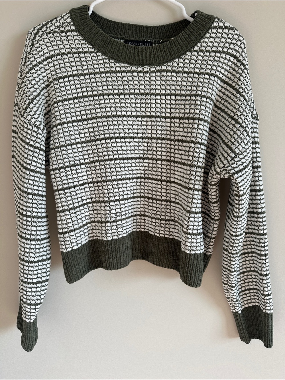 love ellie Crop Textured Crewneck Sweater
